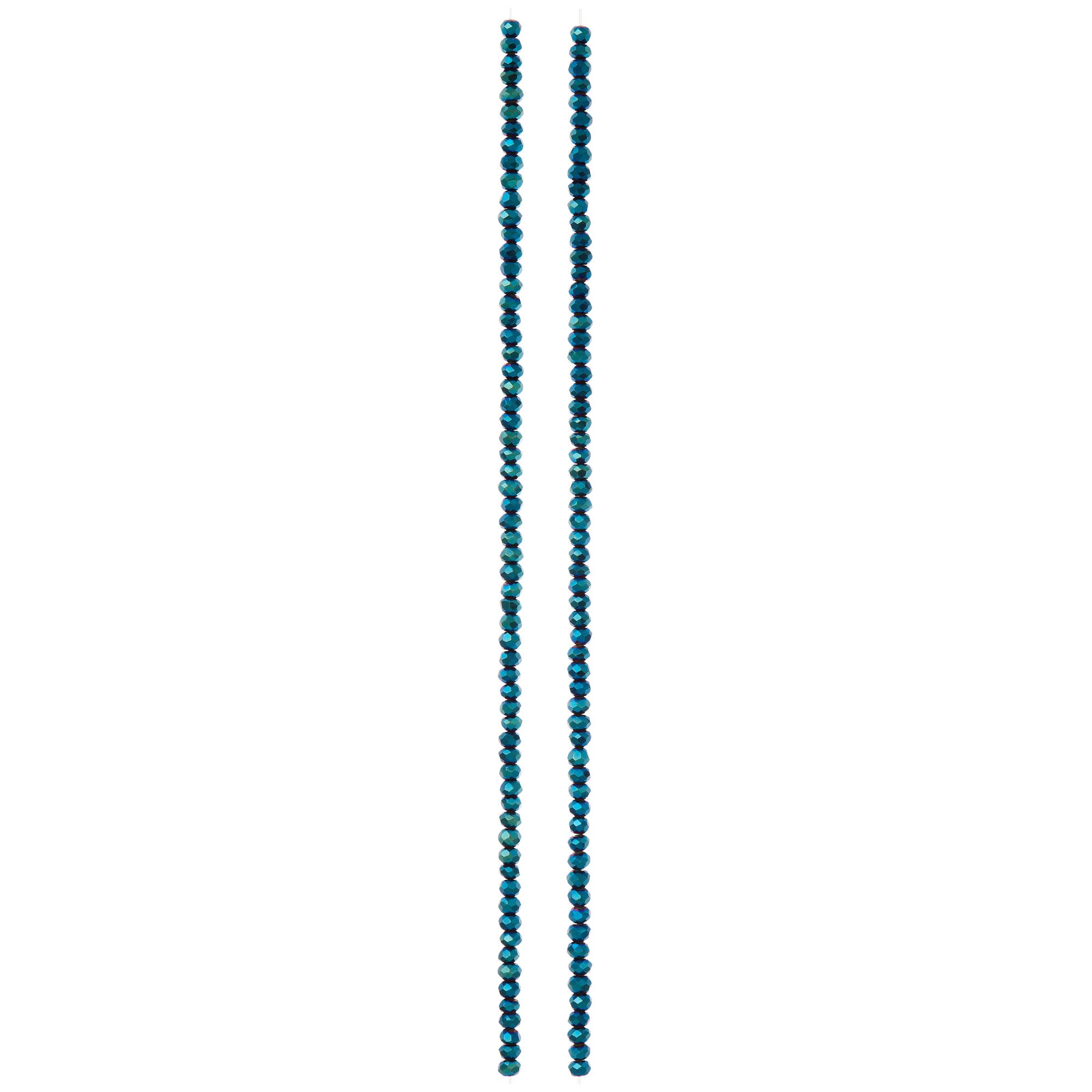 Sapphire Iris Glass Rondelle Beads, 3mm by Bead Landing™